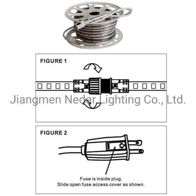 ETL Cert 120V 2835-120p Flexible Cuttable LED Rope Light LED Strip Light Waterproof,