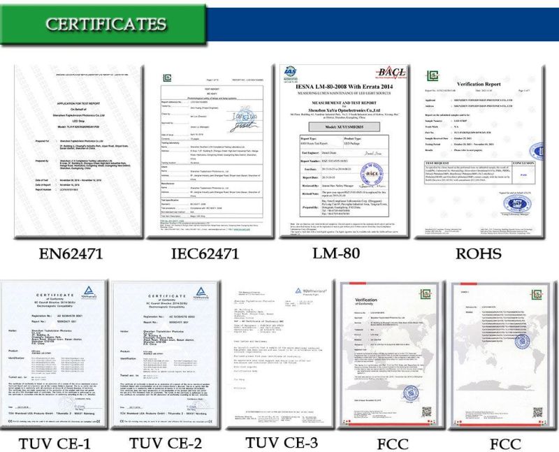 LED Strip TUV Ce FCC ETL IEC/En62471