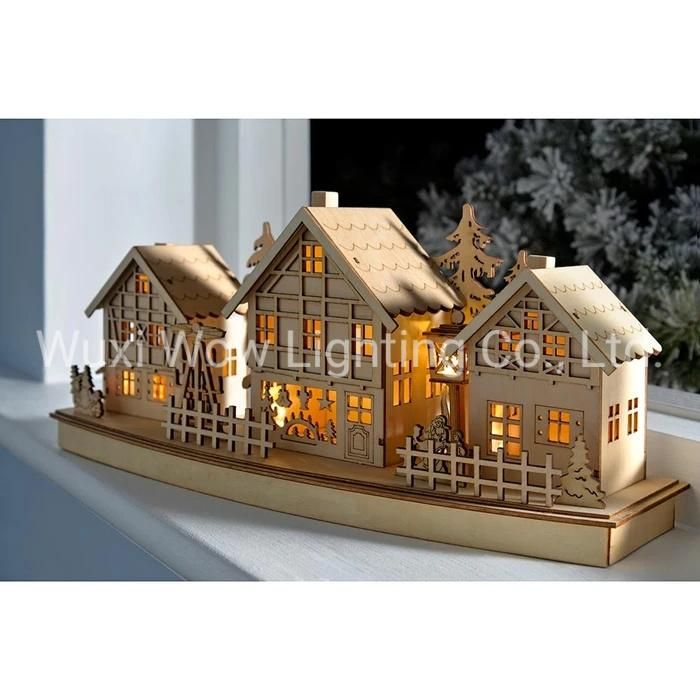 Village Scene Christmas Decoration 37.5 Cm - Neutral