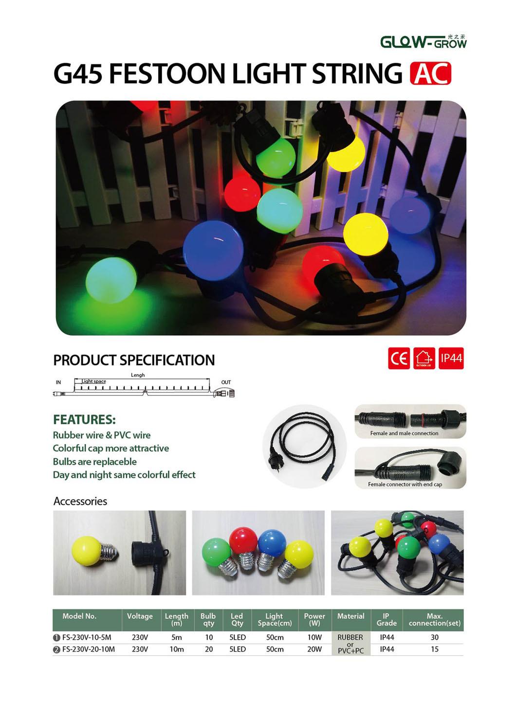 RGB Multicolor Festoon Bulb String Light for Bar Decoration