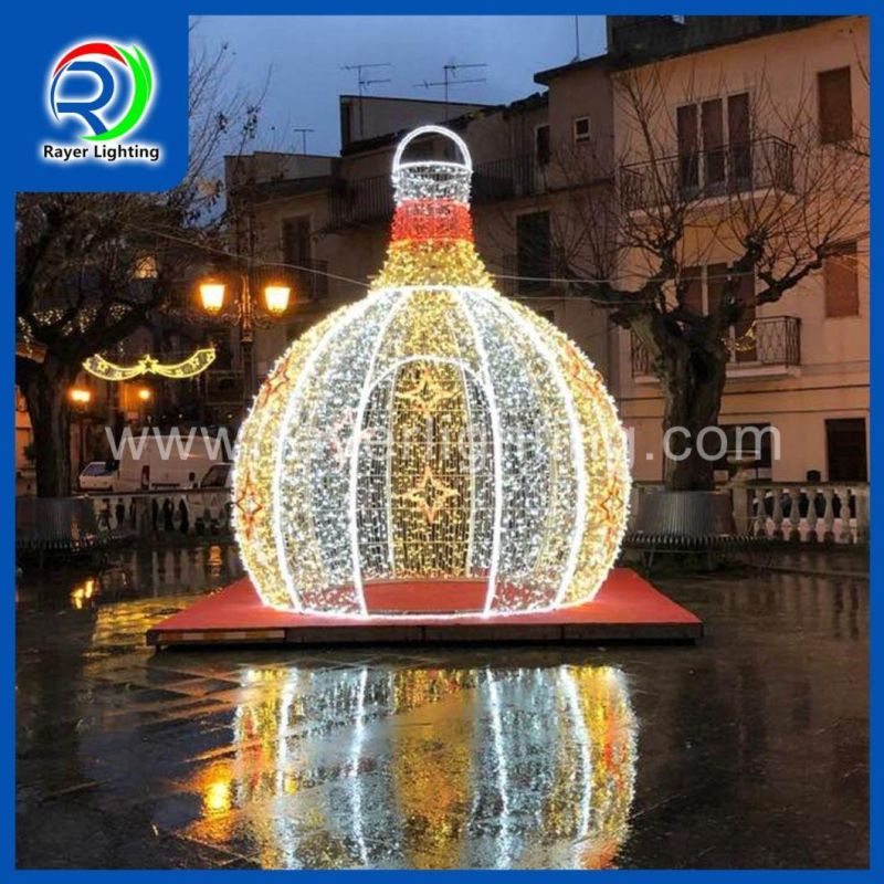 Customized 24FT Mall LED Motif Ball Lighting Outdoor Christmas Decoration