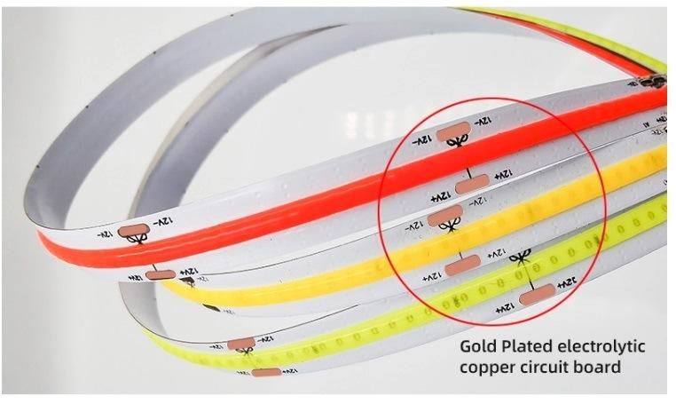 LED COB Strip Light High Density 480 LEDs/M 12V 24V Flexible Dotless LED Strip Lights LED Flexible Strip