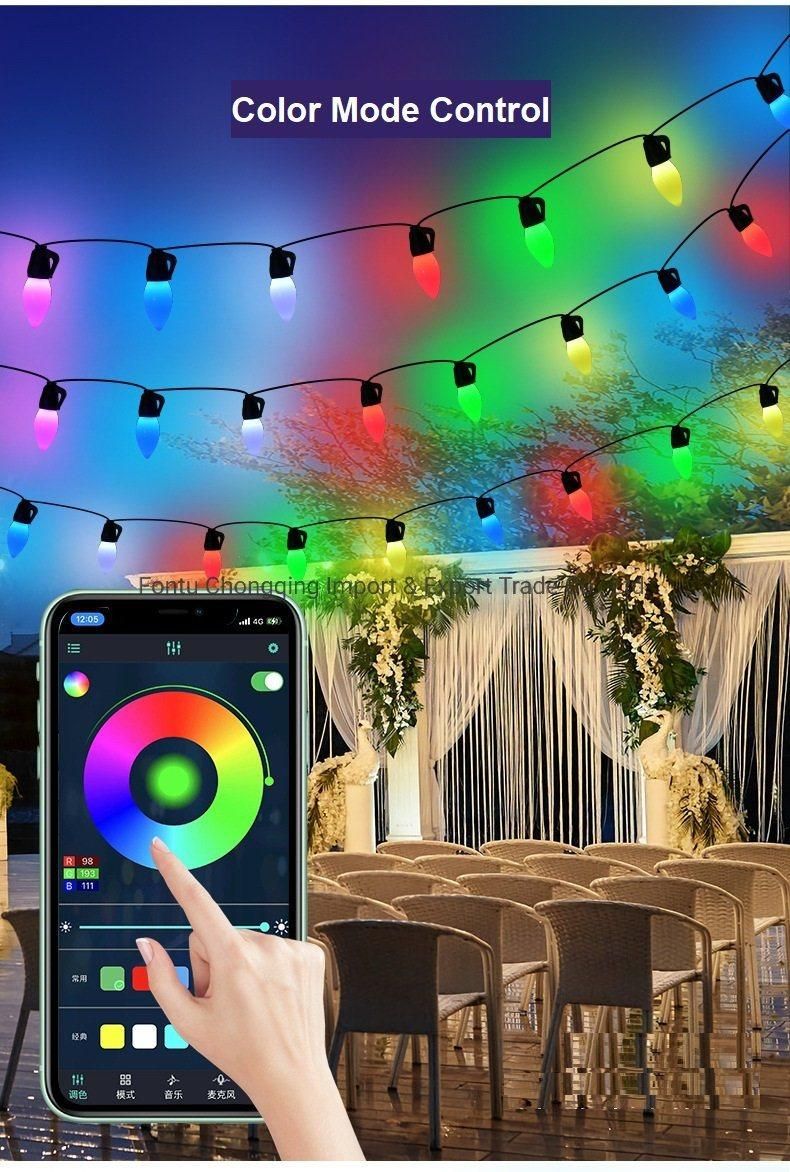 S14 G40 Smart LED String Light Ball, RGB 16 Million Colours Twinkle Lights, APP Control Strawberry Ball for Garden Holiday etc