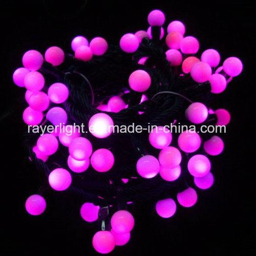 RGB Ball LED String Lights for Christmas Decoration with Synchro Flashing Effect