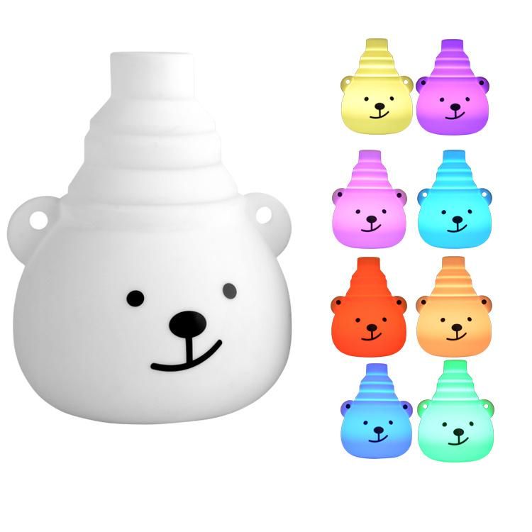 High Quality 3D Night Light Colors Changeable Bear Shape Baby Choice Mini Size LED Kid′ S Toys Silicone Bedside Lamp for Children Baby