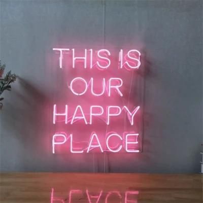 Small or Large OEM Customized Indoor Advertising This Is Our Happy Place LED Lighting Letter Neon Home Sign