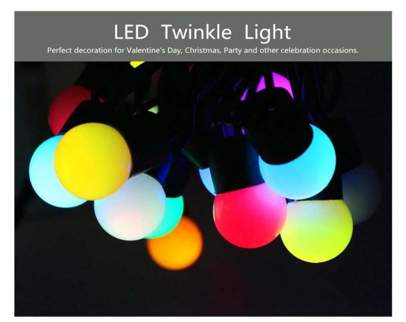 IP44 Round Ball Colored Changing LED Fairy String Lights