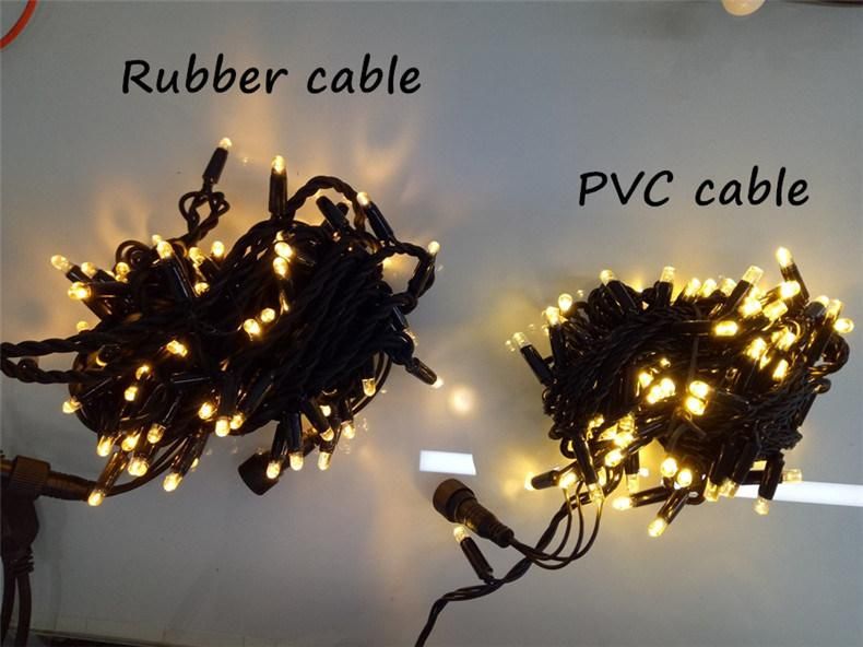 Decorative Garlands Rubber Cable LED String Light 10meter for Outdoor Garden Street