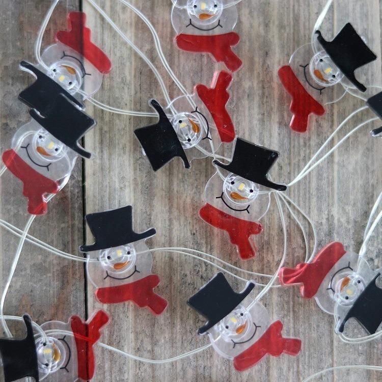 Battery Operated Christmas Snowman Micro Mini LED Copper Wire Fairy String Lights for Christmas Home Decoration