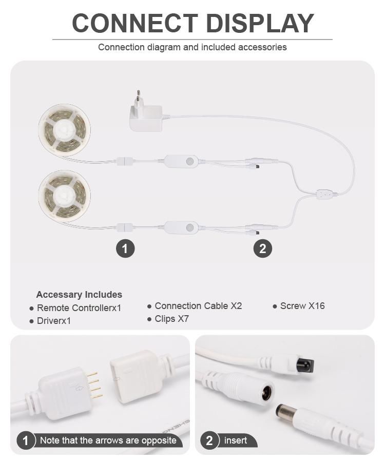 LED TV Backlight Price Motion Sensor LED Strip Lights with Remote Controller