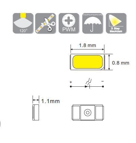 New IP20 Non-Waterproof SMD1808 240LEDs/M DC12V 3000K+6000K CCT Adjusted Flexible LED Strip LED Rope Light