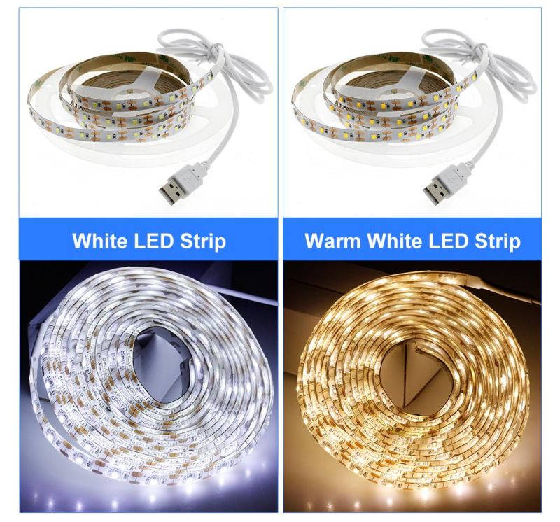 5V LED Strip Light USB 2835SMD RGB Diode Tape 0.5m 1m 2m 3m Flexible Neon Ribbon for TV Backlight PC Screen Background Lighting