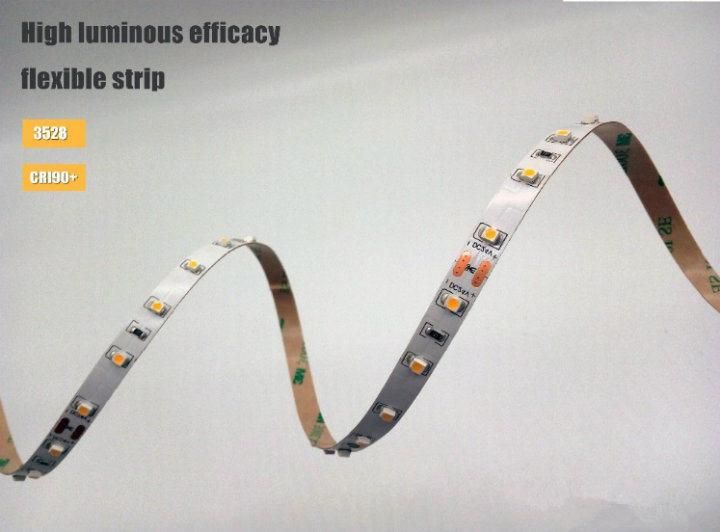 High CRI Length Optional Cutable LED Rope Light SMD3528 Waterproof LED Strip IP65 12V 24V DC Flexible LED Strip Light with 3 Years Warranty