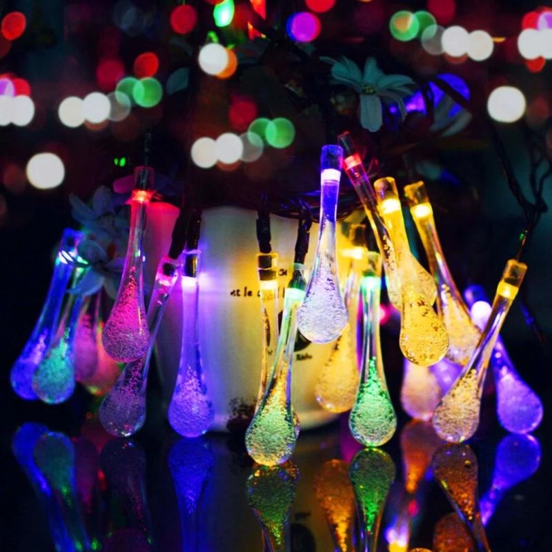 Waterproof Outdoor Solar String Lights Water Drop Solar Powered Lights