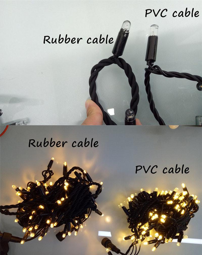 OEM Brown Cable IP68 LED Rubber String Light for Christmas Decoration