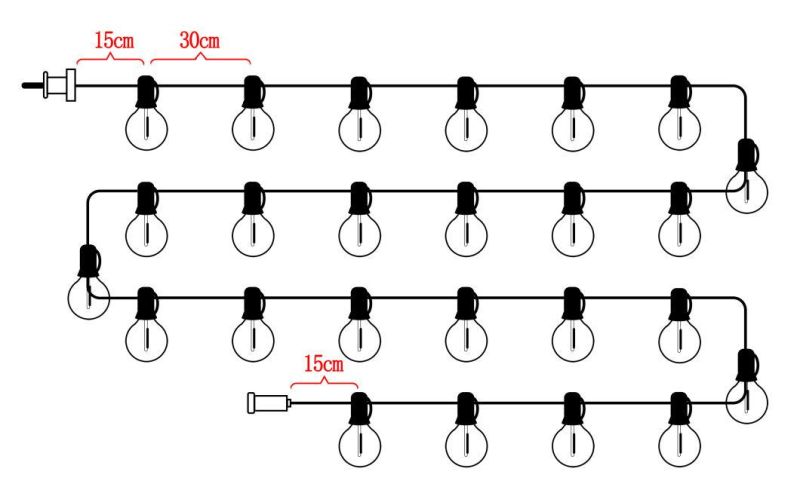 High Quality Merry Christmas Lighting 25L E12 Outdoor Shatterproof G40 LED String Light