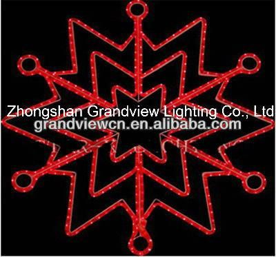 60*60cm CT-004 Red Large Hanging LED Snowflake for Christmas Decorations LED Holiday Motif Light