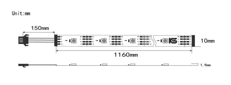 5V USB RGB Strip Light Pixel Control for 65” TV Backlight Stirp Light