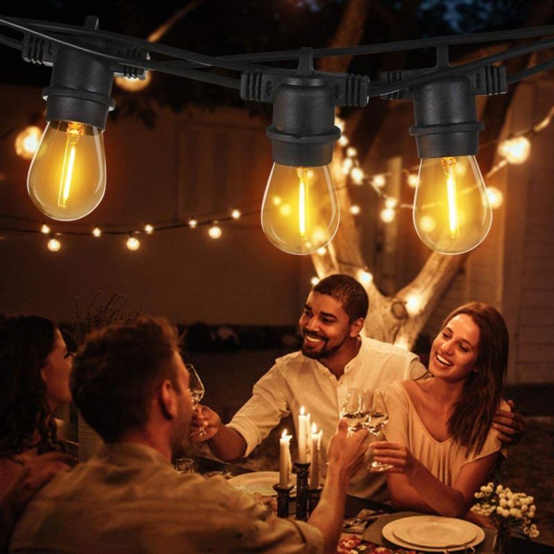 Outdoor Decoration Patio LED String Light with Steel Mesh Lampshade