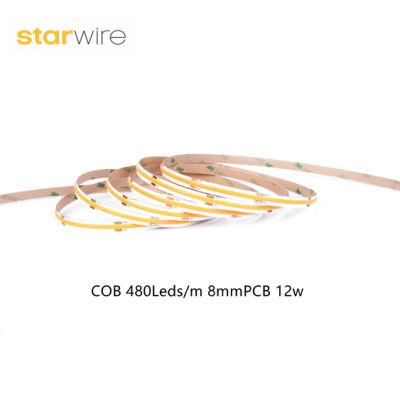 12W Ra90 3 Years Warranty 480LEDs/M COB LED Strips