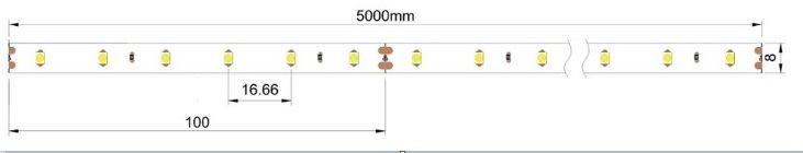 High Quality Ultra Bright SMD 3528 60LEDs/M DC24V 2800-3200K Flexible LED Strip Light