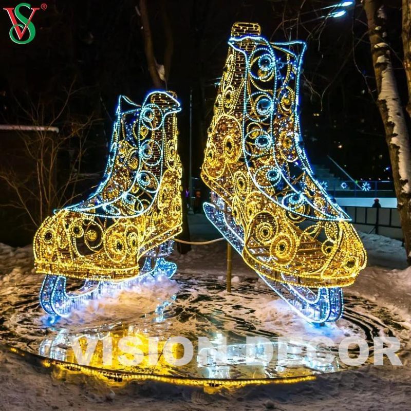 Outdoor Christmas Decoration LED 3D Motif Shoes Sculpture Light