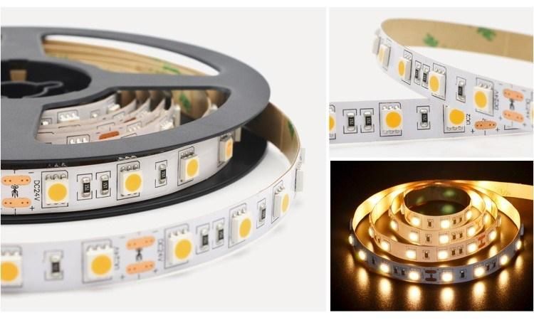 24V Flexible High CRI Warm White 5050 High Efficiency DOT Free White Dimmable LED Strip Light