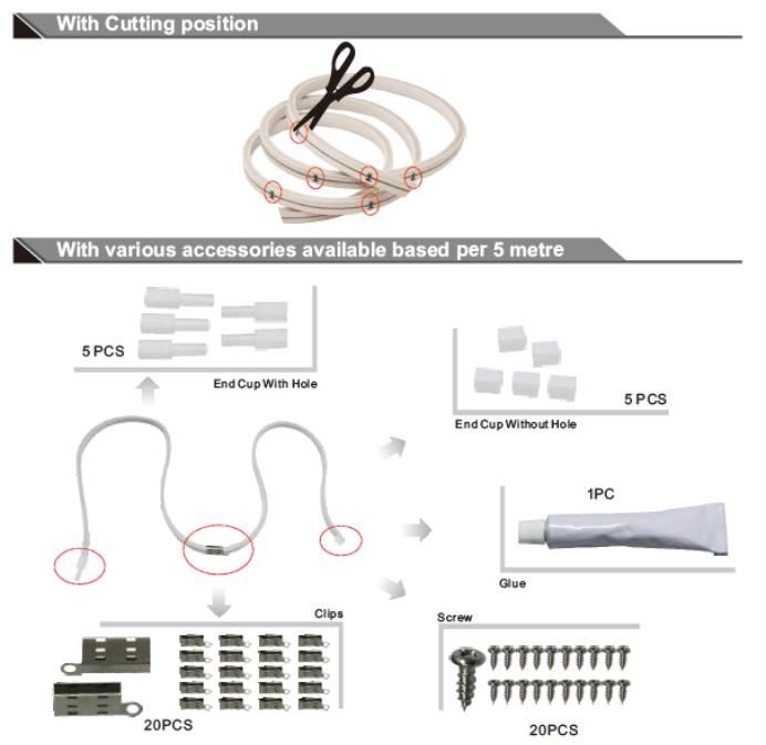 flexible outdoor LED strip waterproof IP67 flex LED neon strip light