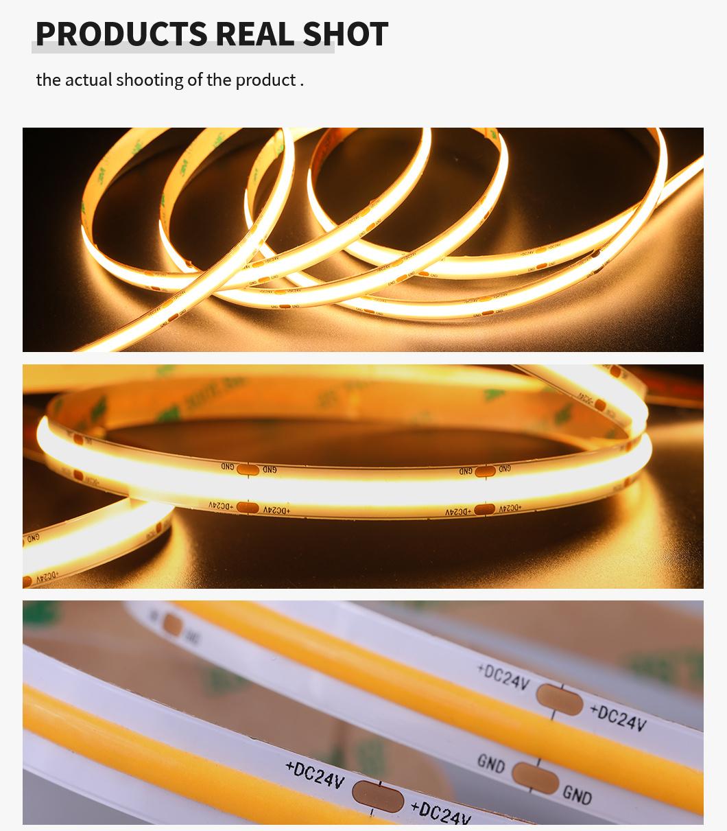 24V Flexible COB LED Strip Lighting 528LED/M Without Light Spot