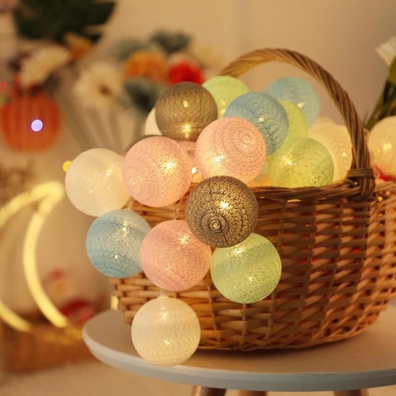 20 LED Cotton Ball Garland Christmas Xmas Decorations Holiday String Lights