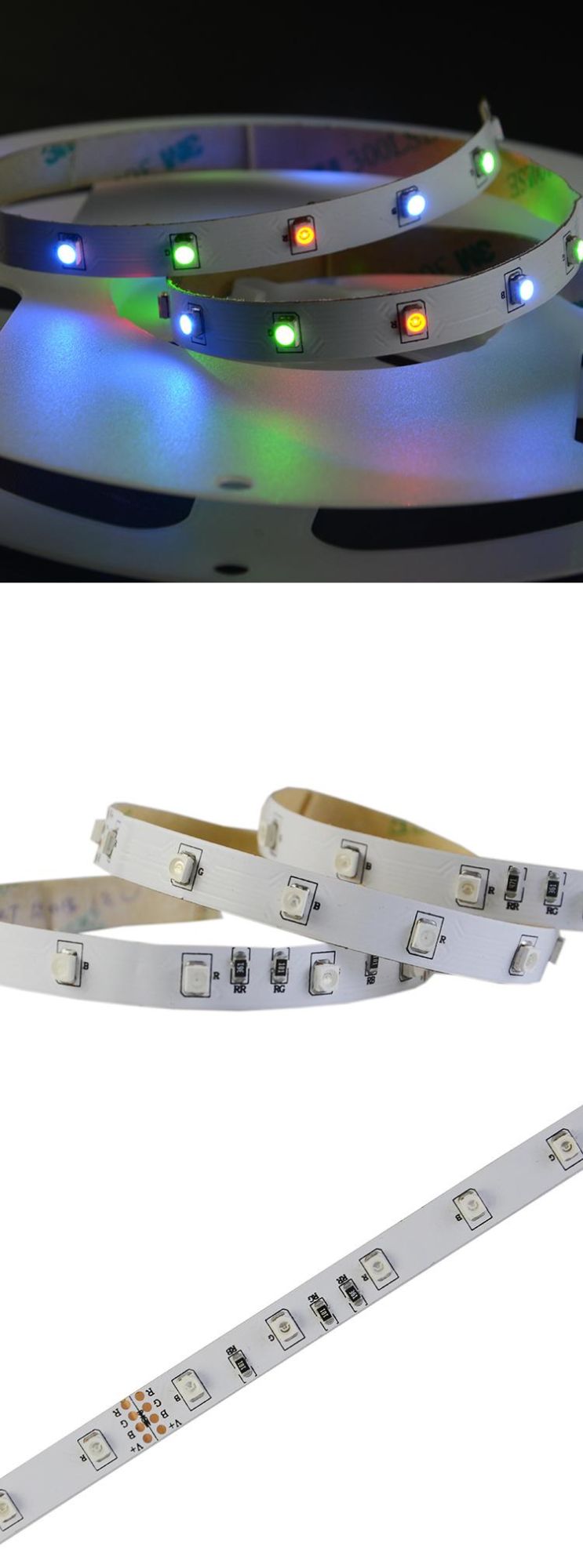 Multi-color SMD3528 60LEDs/m 12V RGB LED Strip with CE RoHS UL ISO9001 Certification