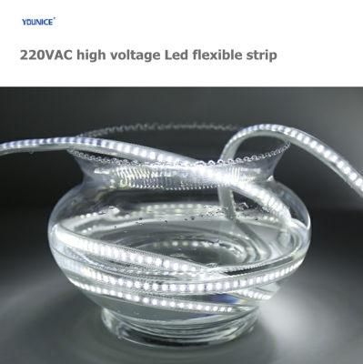 IP67 Silicone Hollow Extrusion 220V High Voltage 12W LED Flexible Strip