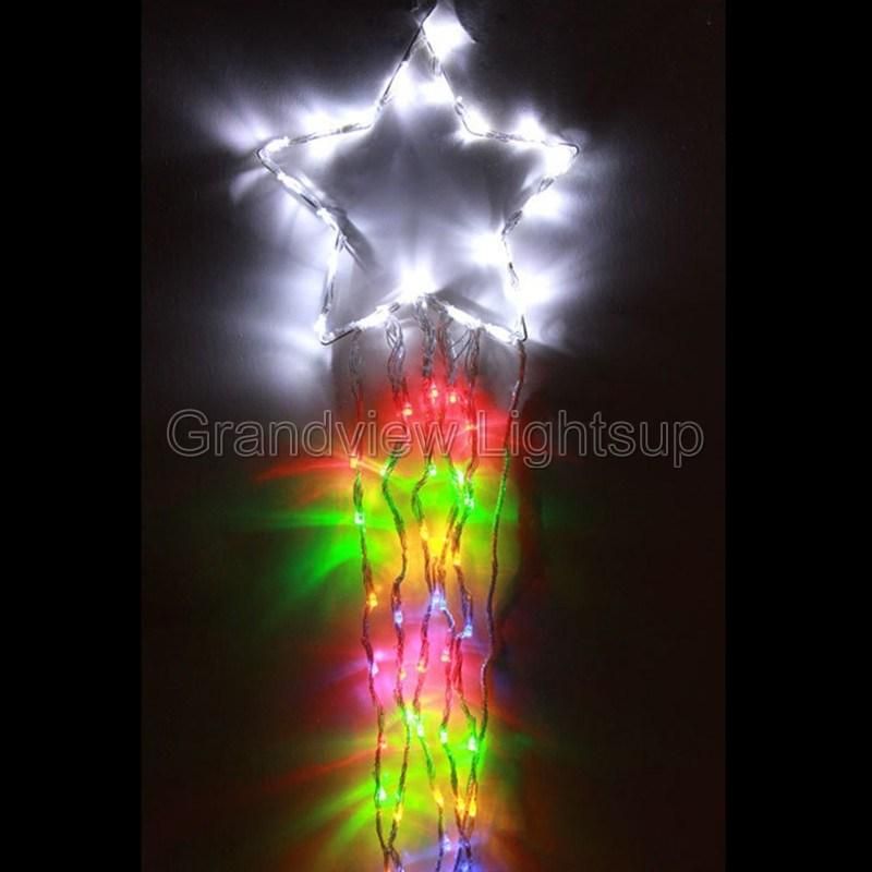 2.4m Clear Wire Multi Colour LED Waterfall Lights