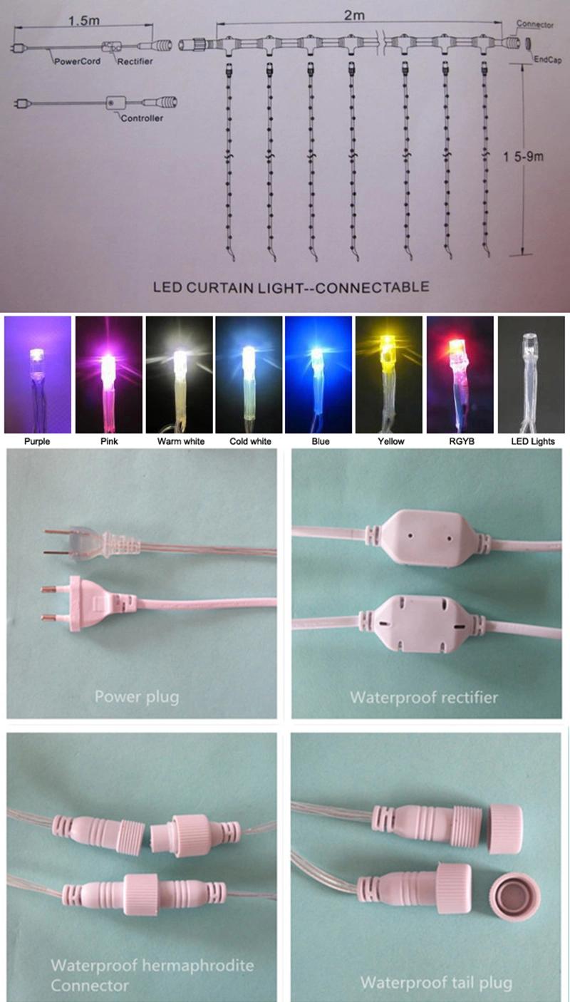 Customizable Christmas Connectable Quality Random Colorful Twinkle Lights Behind Curtain with High Brightness LED