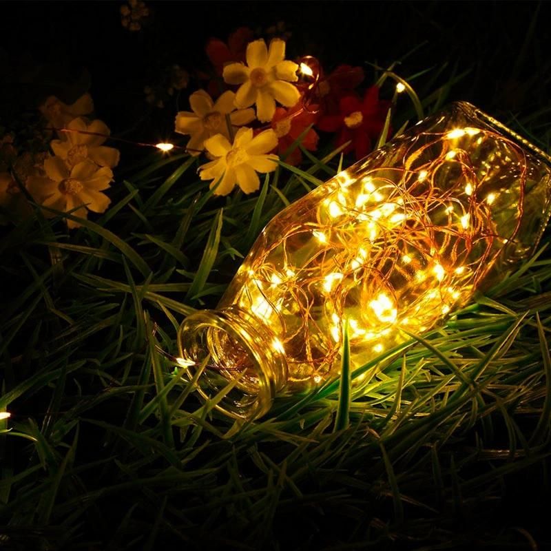 Christmas Trees Decotation Landscape Copper Wire Solar String Light