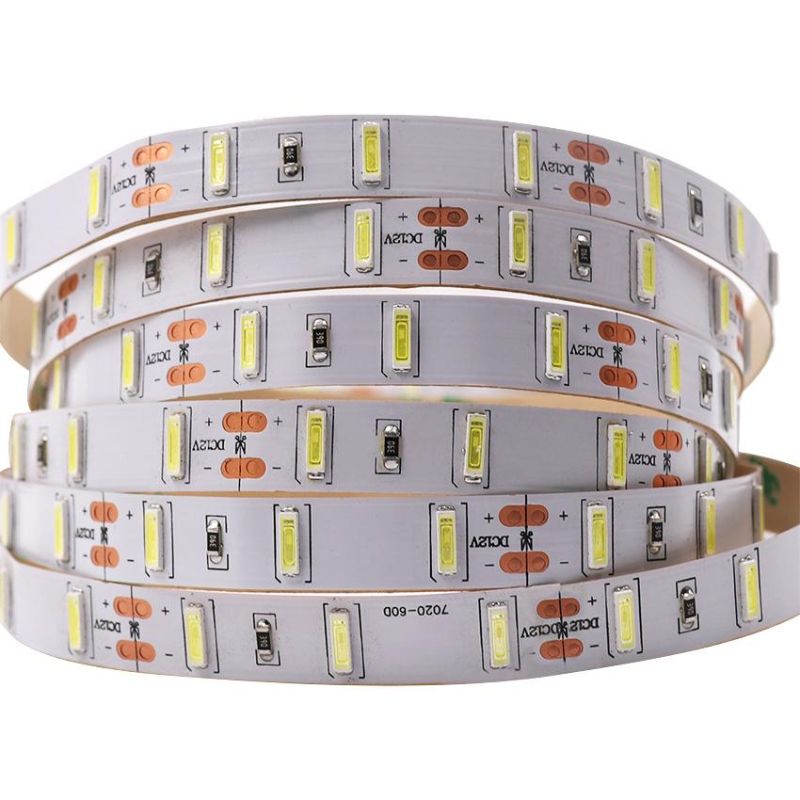 7020 SMD Ultra Bright Cold White Waterproof 12V 5m 60LEDs/M Strip