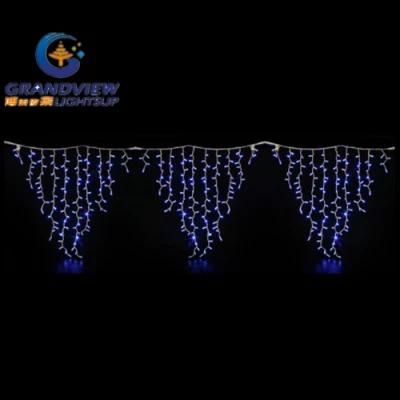 L3mxh1.5m Blue Color Pointed Shape Icicle Curtain Light