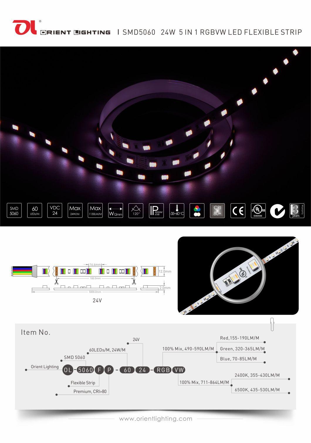 5 In1 RGB+Color Temperature Adjustable LED Strip RGBW