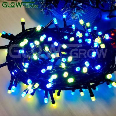 Dimmable Multi-Color Optional RGB Tuya Smart Christmas Tree LED String Light Fairy Light with Music Sync for Home Holiday Patio Decoration