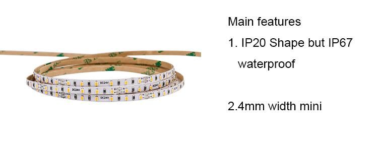 4mm Width 8W 24V IP67 Nano Waterproof Flexible LED Strip Light