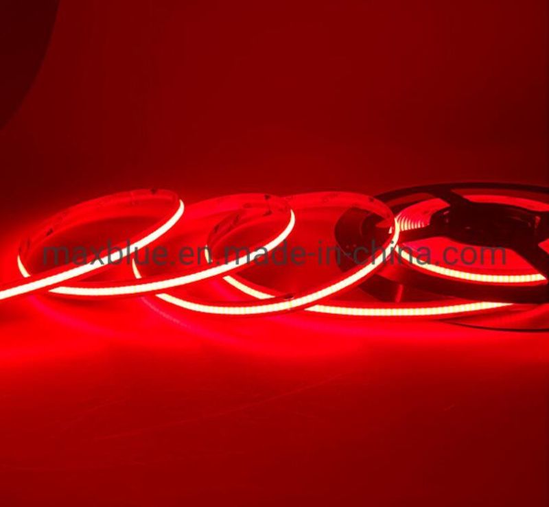 DC12V/24V 10W/12W Red Color COB LED Strip 3 Years Warranty