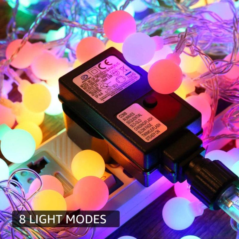 LED Globe String Lights Plug in with Remote Control Timer 8 Lighting Modes Decorative Lighting for Home/Wedding/Christmas