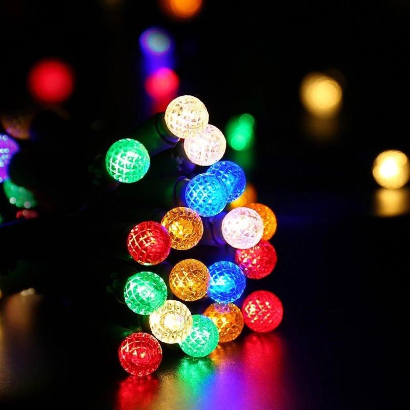 Multi Color 16.3FT G10 Faceted 50 LED Christmas Lights