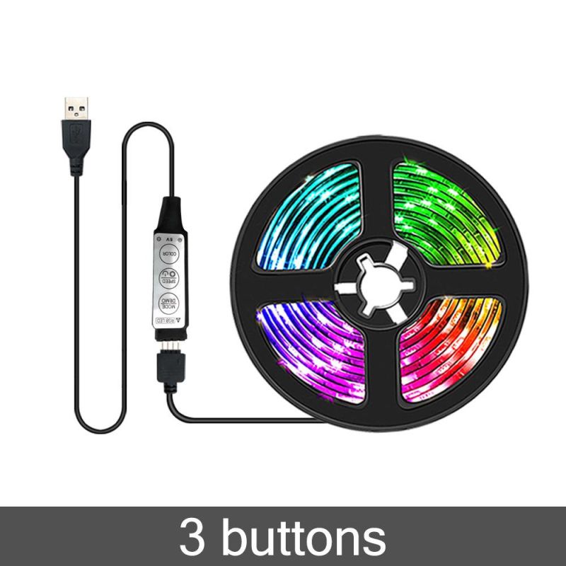 24 Key IR Remote APP Control Music Sound Sensor 5V USB Power 5050 RGB LED Strip Light for TV Backlight