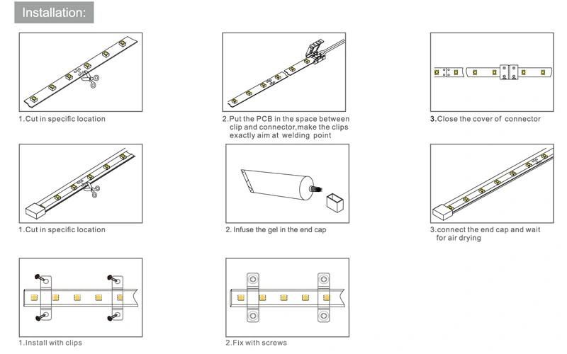 180 Degree Big View Angle High Bright Flexible COB LED Strip with High CRI