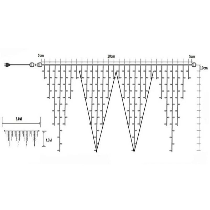 Outdoor LED Decoration Icicle Curtain Christmas Light for Holiday Ce RoHS