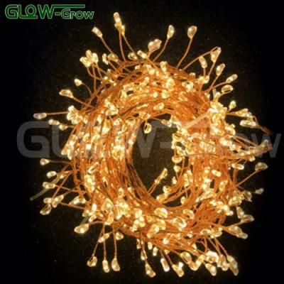 Warm White Christmas Cluster LED String Light Waterproof Copper Wire Fairy Light for Room Wedding Garden Party Wall Tree Home Decoration