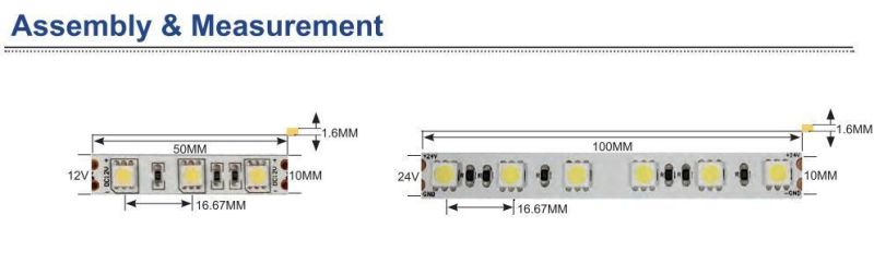 Flexible 12V 24V 3LED/6LED Cuttable 5050 LED Strip Light