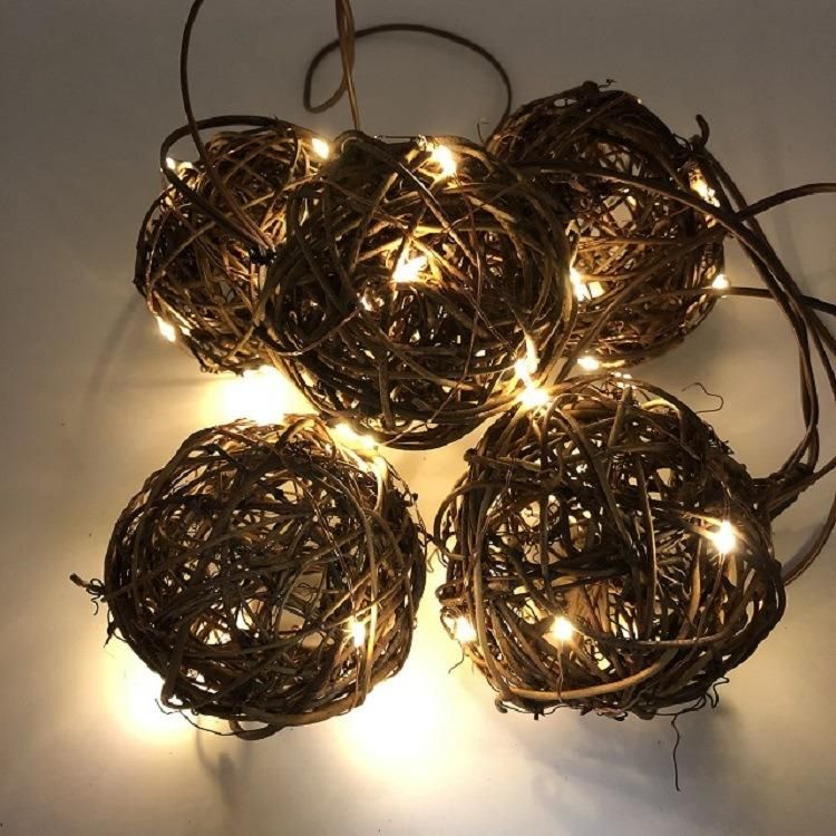 10 Mini Bulb Decorative Lights Rattan Ball LED String Lights