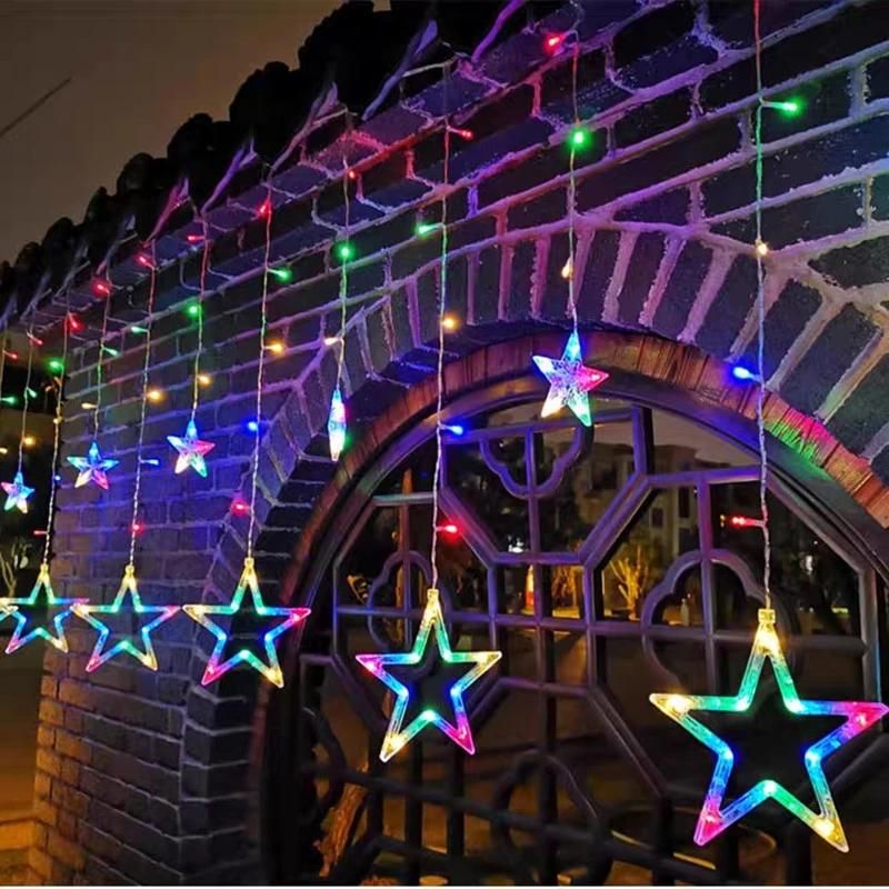 LED Star Light String Christmas Curtain Color Light Bedroom Background Decoration Light